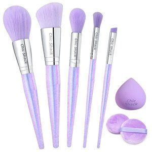 Crystal Aurora Everyday Face Powder Concealers Blush Eyeshadow Makeup Brush Set